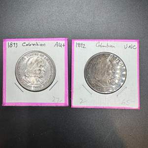 Lot #235 - 1892, 1893 U.S. Commemorative 90% Silver Half Dollars