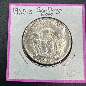 Lot #258 - 1935S U.S. CALIFORNIA Commemorative 90% Silver Half Dollar