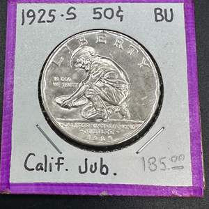 Lot #266 - 1925S U.S. CALIFORNIA Commemorative 90% Silver Half Dollar