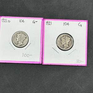 Lot #268 - 1921 Mercury Silver Dimes