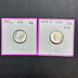 Lot #272 - 1944 Mercury Silver Dimes