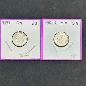 Lot #274 - 1949, 50 Roosevelt Silver Dimes