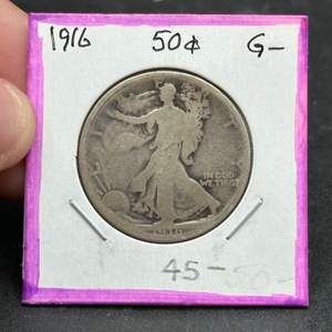 Lot #284 - 1916 Walking Liberty silver half dollar