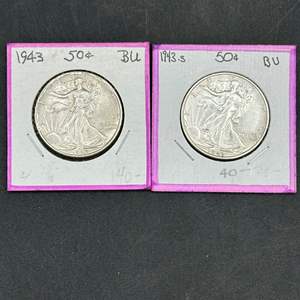 Lot #294 - 1943 Walking Liberty silver half dollars