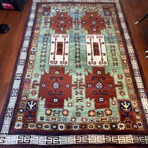 Lot #18-Large Carghai Area Rug, Handmade in Iran 9.4 by 6.9