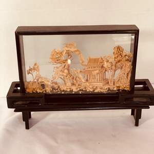 Lot #37- Vintage Chinese Diorama In Glass Case