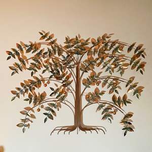 Lot #63-RARE FIND: Signed 1977 Curtis Jere Mid Century Copper Tree Of Life