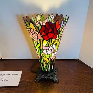 Lot #79- Tiffany Style Vase Shaped Table Lamp