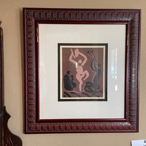 Lot #88- Framed Pablo Picasso Linocut With Certificate Of Authenticity “Mother & Child With Dancer”