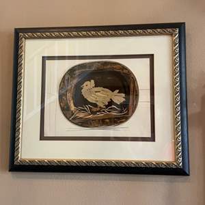 Lot #89- Framed Pablo Picasso “Rooster” Serigraph With Certificate of Authenticity 