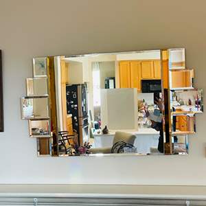 Lot #108- Vintage Art Deco Beveled Wall Mirror