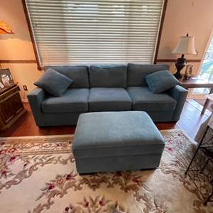 Lot #115- Jonathan Louis Sofa With Matching Ottoman