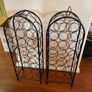 Lot #117- Black Metal Standing Wine Racks