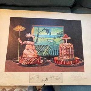 Lot #122- Salvador Dali Signed & Numbered Lithograph “Les Diner De Gala”