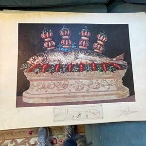 Lot #127- Salvador Dali Signed & Numbered Lithograph “ Les Panache’s”