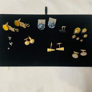 Lot #143- Vintage Mens Cuff Links, Vintage Scale Weights