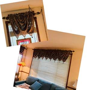 Lot #145-* Valances & Ornate Pinecone Rods