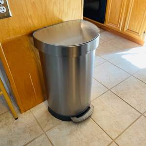 Lot #161- Simplehuman  Stainless Step-On Trash Can 