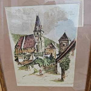 Lot #224- "France Street Sign" LIMITED  Etching signed by Marianne L. ALMASY 