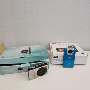 Lot #231- Cannon Piwer Shot Camera & JVC PIC510 HD Memory Camera