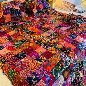 Lot #300- (2) King/Calking Patchwork Bedspreads & Shams