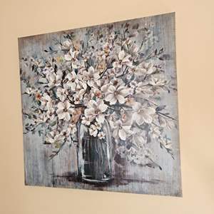 Lot #303- Lovely Large Floral Wall Canvas Picture