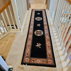 Lot #313- 10ft Hand Made Black Classic Rug Runner