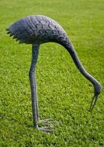 Lot #389- NEW Cast Aluminum Sandhill Crane Sculpture (High Quality)