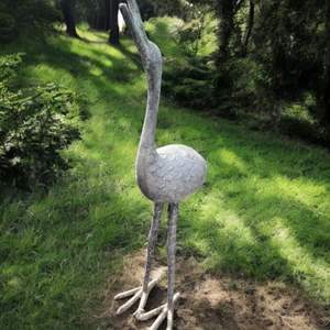 Lot #390- NEWLY Purchased Sandhill Cast Iron Aluminum Crane Sculpture (High Quality)