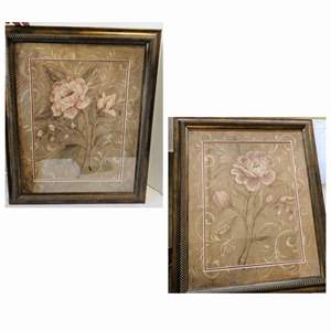 Lot #477- (2) Framed Floral Wall Pictures