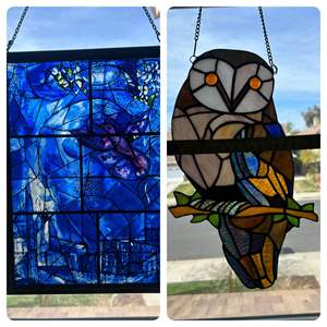 Lot #501-Gorgeous Large (Heavy) Stained Glass Window Art