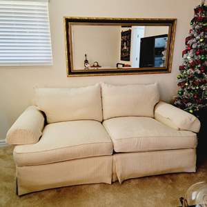 Lot #15- Thomasville Cream Colored Sofa 