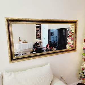 Lot #16- Ornate Gold Wall Mirror 