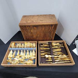 Lot #56-Stanley Robert “Gold Royalty “ Electroplate Flatware Set