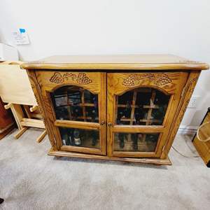 Lot #69- Solid Wood Buffet with Built In Wine Storage