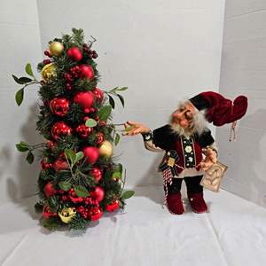 Lot #151-  Merry Christmas Elf & Ornament Tree