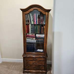 Lot #170- Vintage Hammary Furniture Book Shelf Display Case With Light (Contents are NOT Included)