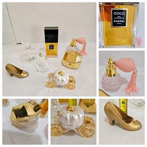 Lot #189- Chanel “COCO” Perfume, Lady Million Perfume, Glass Bottles, & More