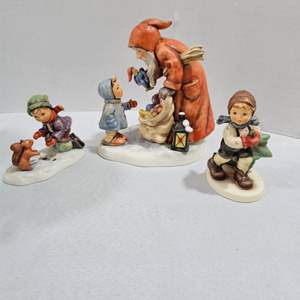 Lot #238- Hummel “St Nicholas Day”, “Playful Pals”, & “Coming From The Woods” Figurines