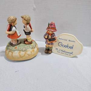 Lot #255- Goebel Boy Figurine, “The Love Lives On”, & Berta Hummel Music Box Figurine