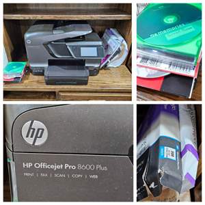 Lot #278- HP Officejet Pro 8600 Plus: (Print, Fax, Copy, Web), & White Copy Paper