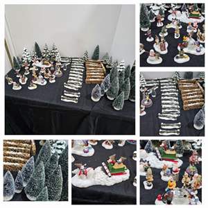 Lot #286- Huge Lot of Dept 56 Christmas Town Accessories (75 Plus Items)