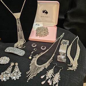 Lot #301 - Costume Sparkly Jewelry including Broach for Audrey Hepburn Collection 