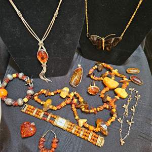 Lot #310 - Beautiful Amber Color High End Costume Jewelry