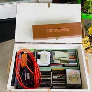 Lot #334- Trunk Full Of CD’s & Extras 